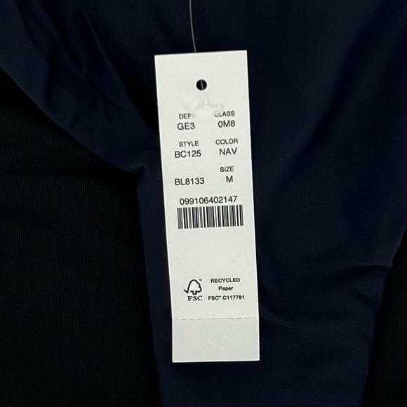 J. Crew Women's Cheeky Bikini Swim Bottom Size M Blue Curved Waist Mid Rise UPF - Picture 8 of 8